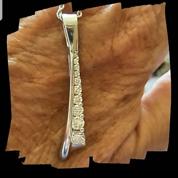 SALE! 💥DESIGNER ART DECO 14K DIAMOND PENDANT - Picture 4 of 9